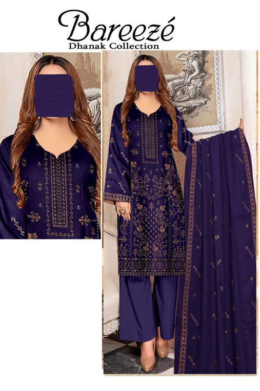 Bareeze Dhanak Embroidered 3Pcs Luxury  Winter Collection BRZ03