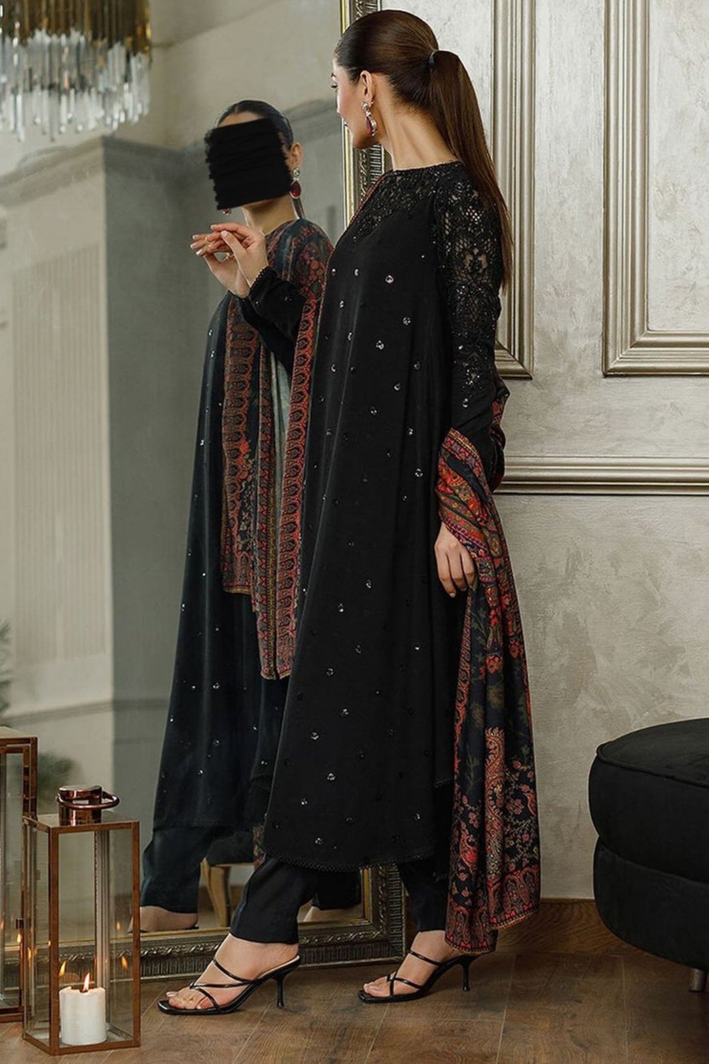 Threads N Motifs Black Silk Wear