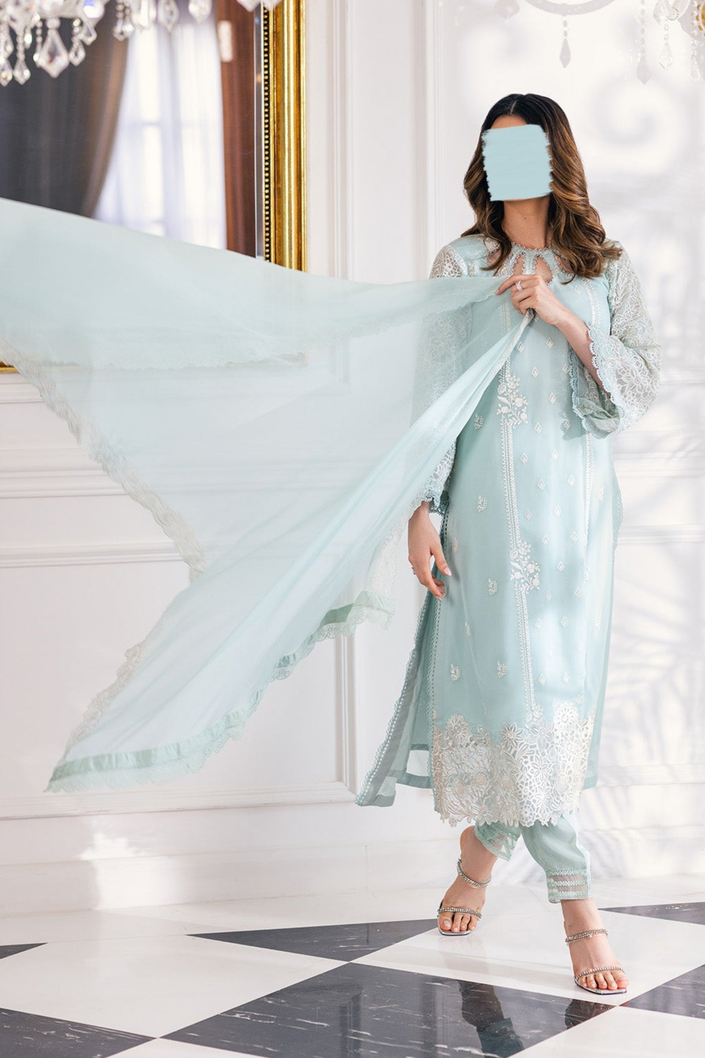 Azure Formal Chiffon J-23