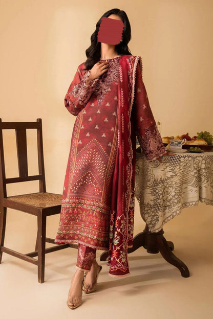 Izabel by Aabyaan Embroidered Linen Suit Unstitched 3 Piece AZ-09