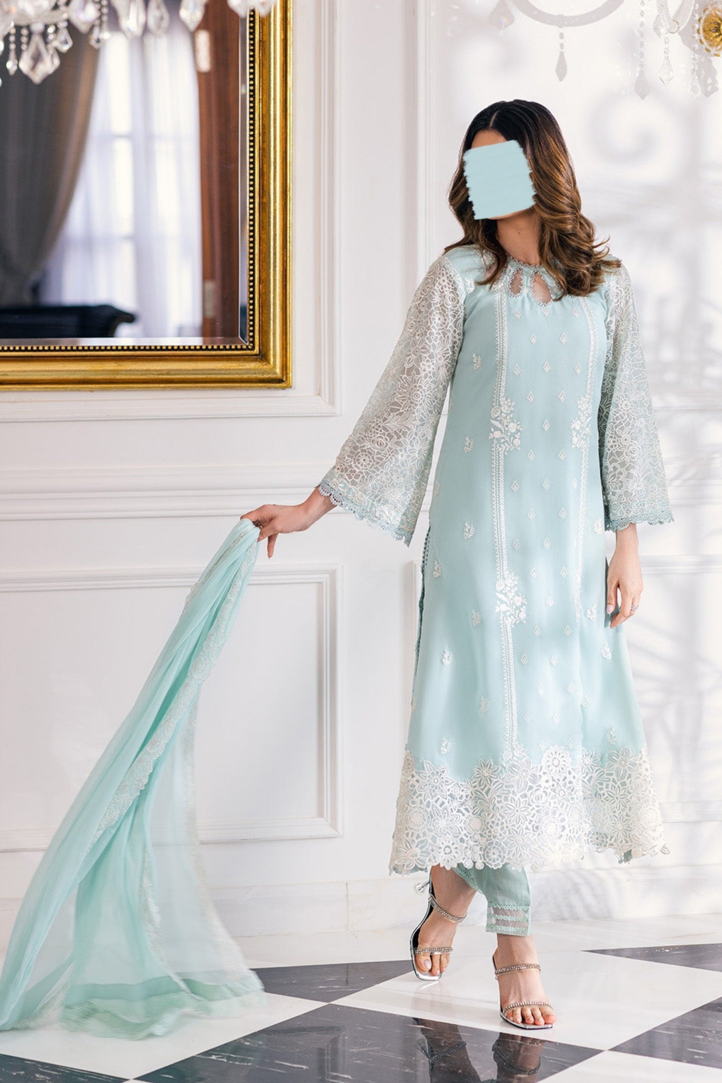 Azure Formal Chiffon J-23