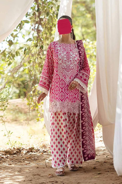 Zainab Chottani Lawn Unstitched Printed 3 Pc Leena Red - D4B