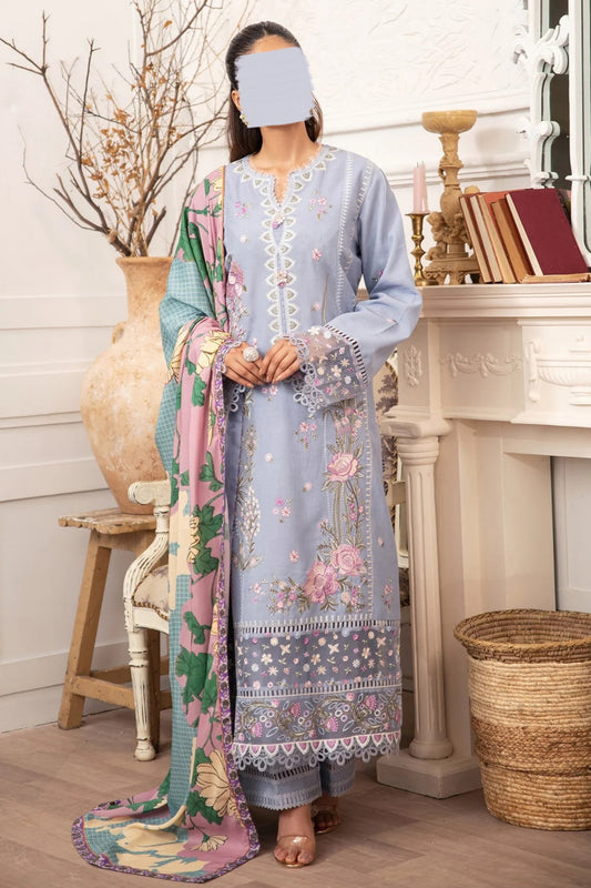 Meraki By Roheenaz Embroidered Linen Suit Unstitched 3 Piece ENZ24M